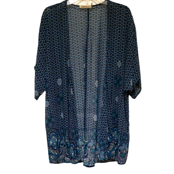 Liberty Love Jackets & Blazers - Sheer Print Kimono/Cover Up sz 2XL